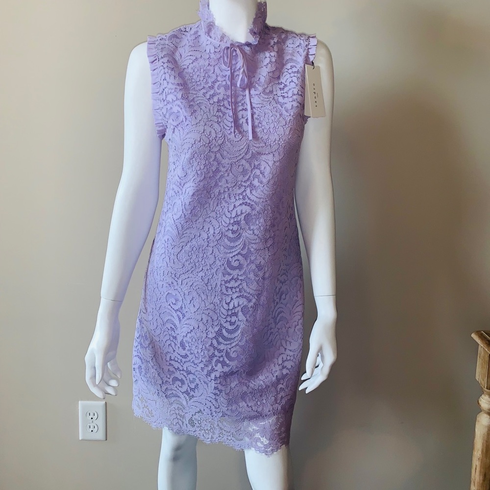 Sandro Paris Golda Lilac Mini Dress. - Picture 2 of 8